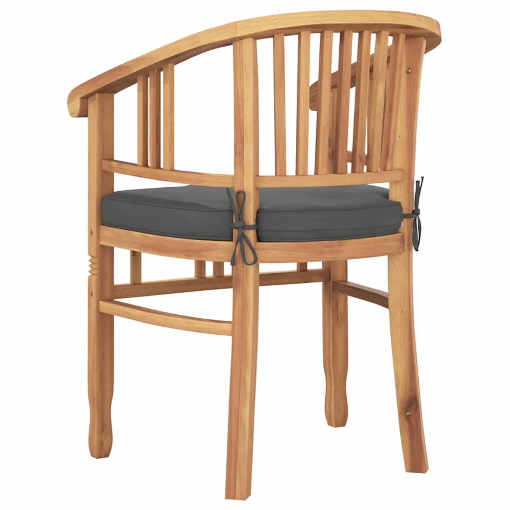 Stuhl 2 Stk. Braun Massivholz Teak