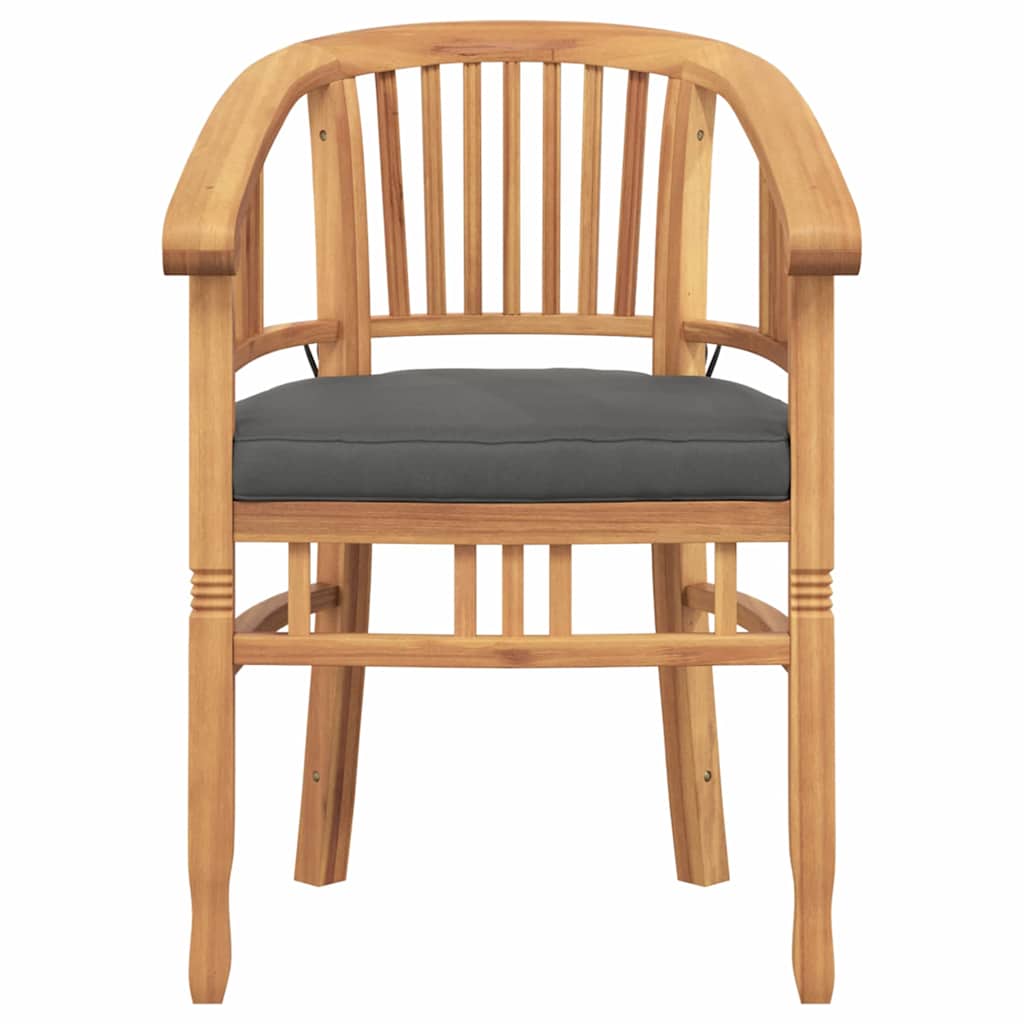 Stuhl 2 Stk. Braun Massivholz Teak