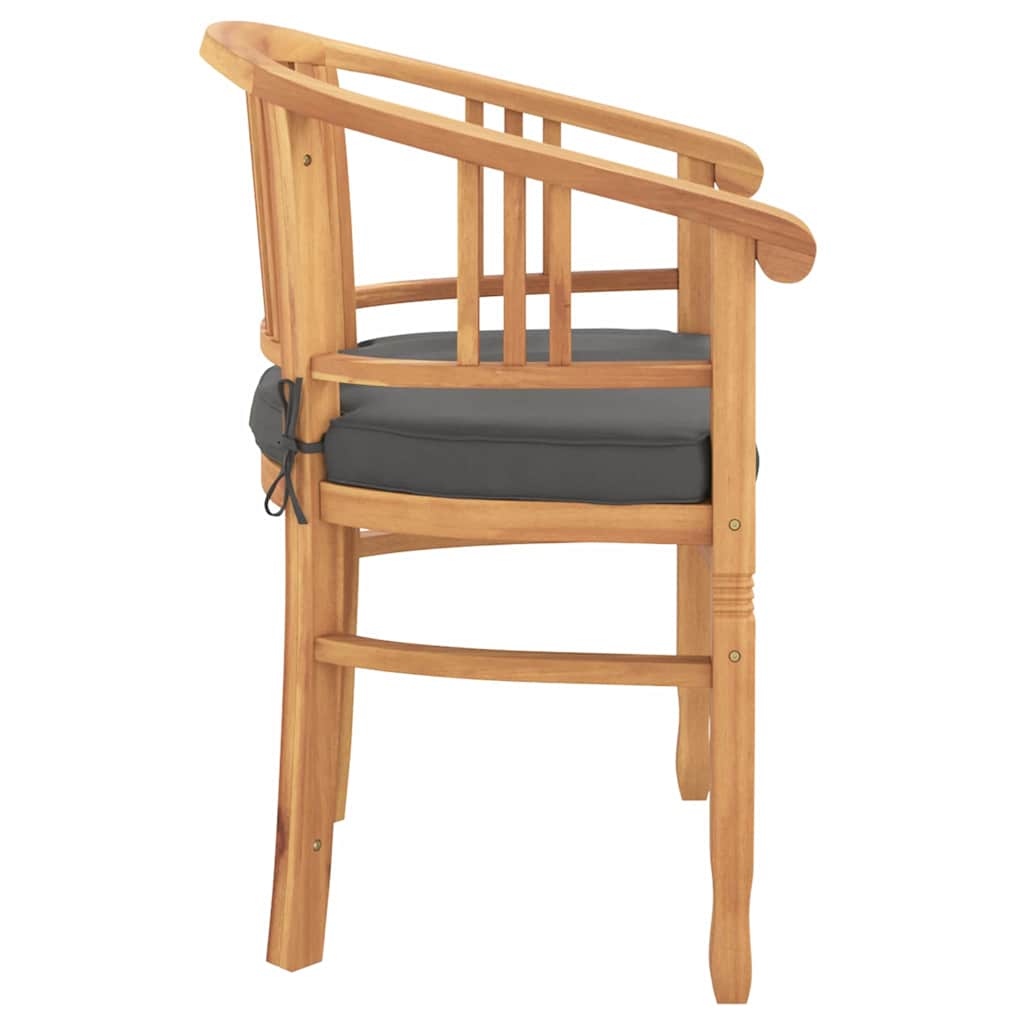 Stuhl 2 Stk. Braun Massivholz Teak