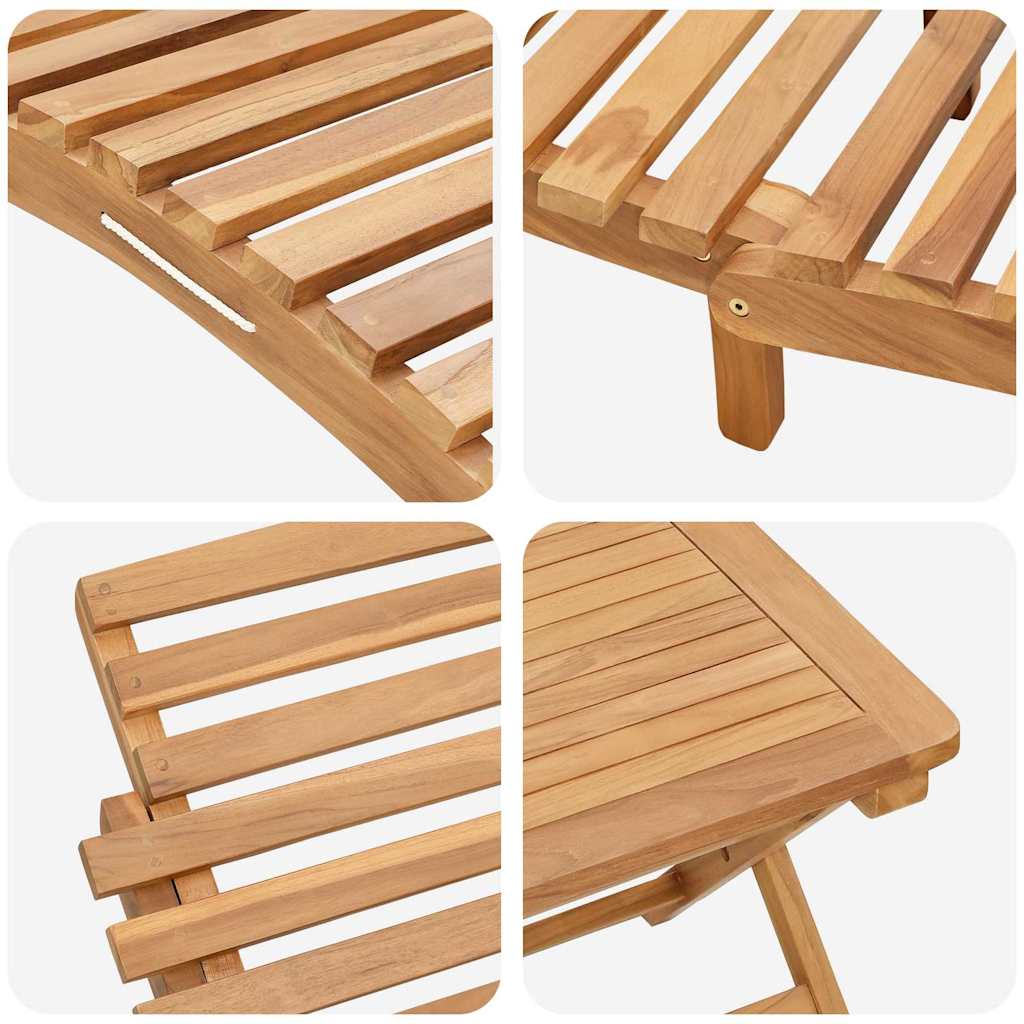 Sonnenliege 2 Stk. Massivholz Teak Braun