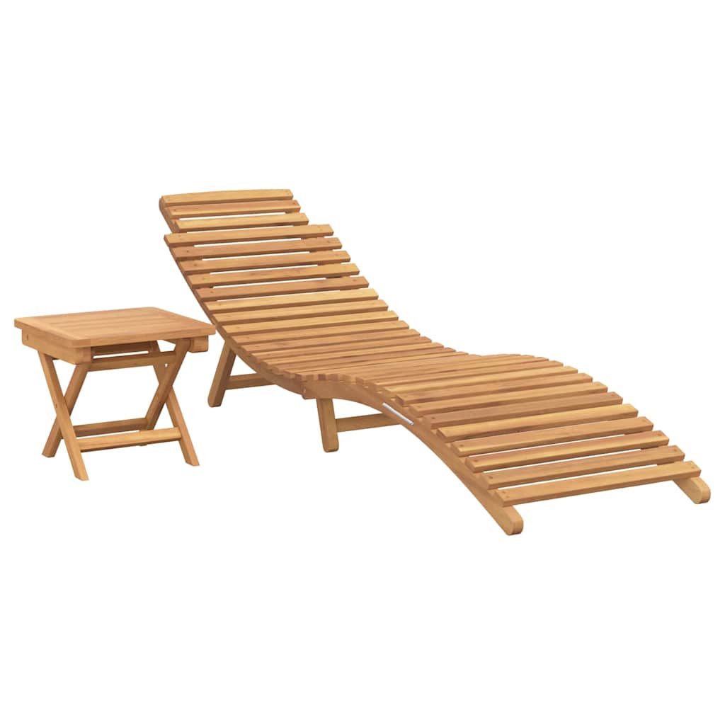 Sonnenliege 2 Stk. Massivholz Teak Braun