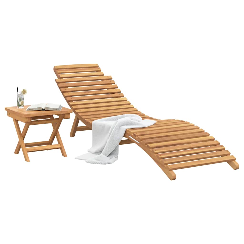 Sonnenliege 2 Stk. Massivholz Teak Braun