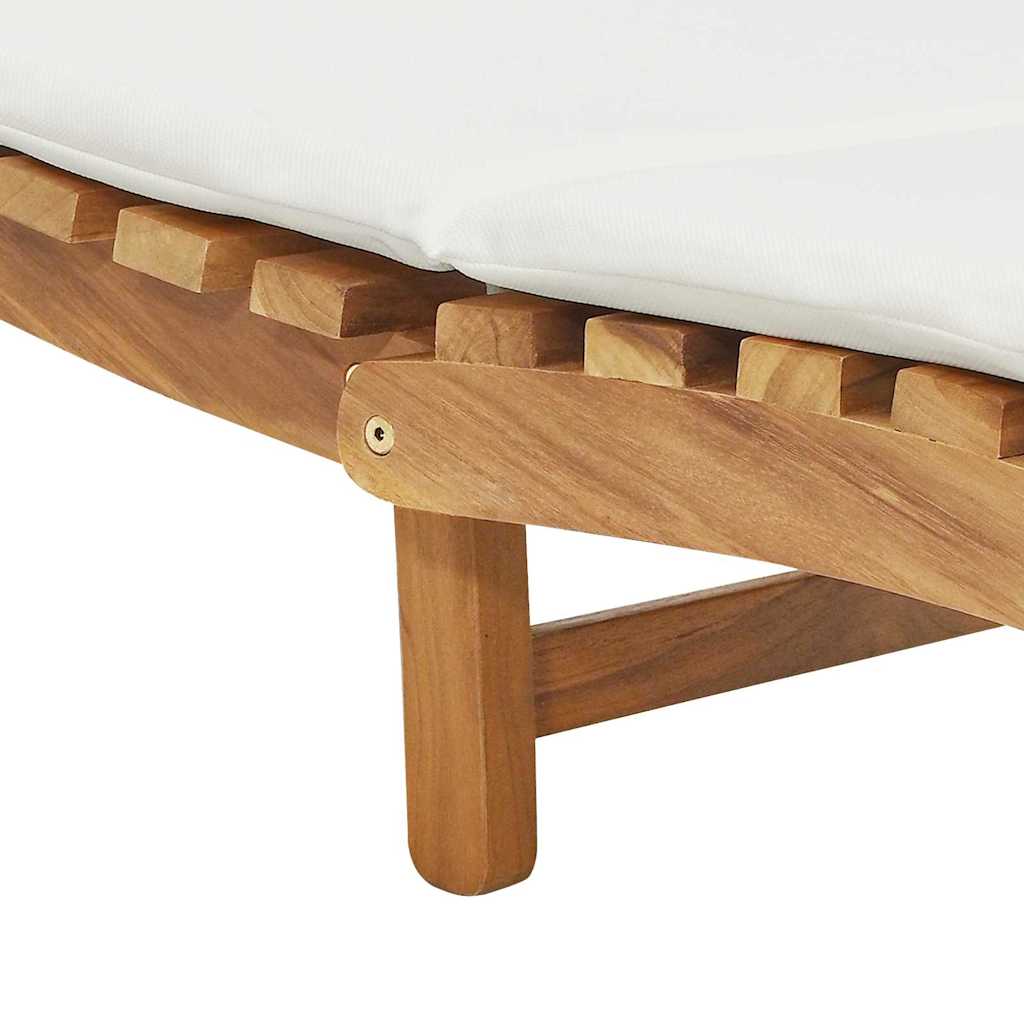 Garten Sonnenliege Braun 198 x 55 x 58,5 cm Massivholz Teak
