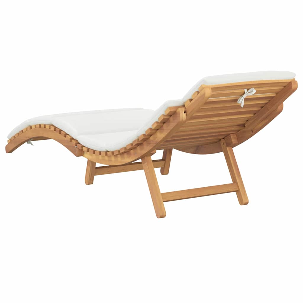 Garten Sonnenliege Braun 198 x 55 x 58,5 cm Massivholz Teak