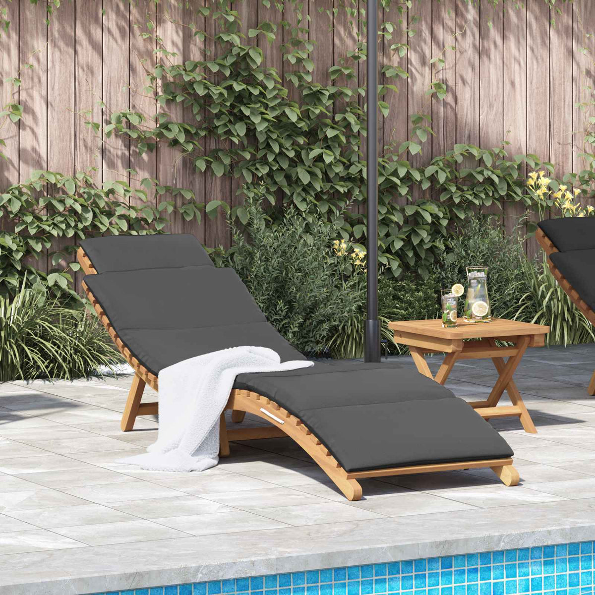 Garten Sonnenliege Braun 198 x 55 x 58,5 cm Massivholz Teak