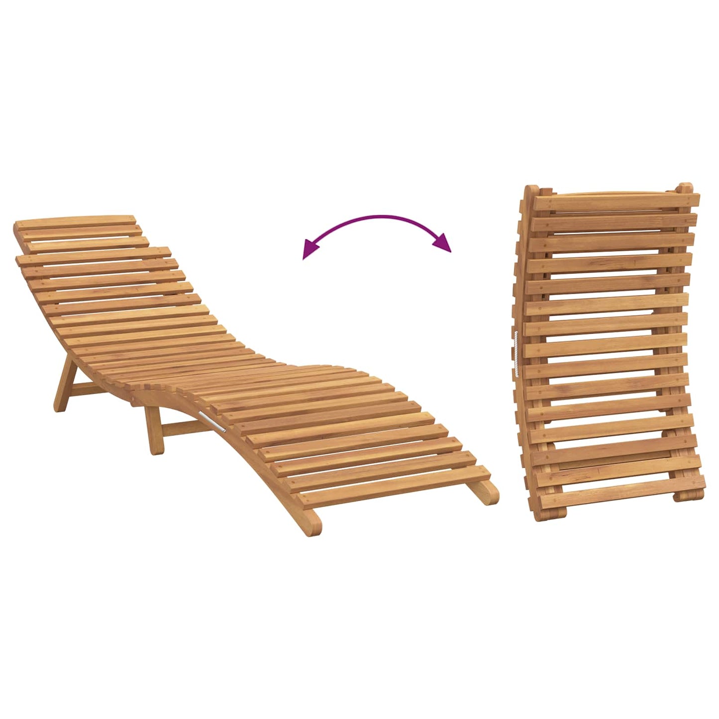 Garten Sonnenliege Braun 198 x 55 x 58,5 cm Massivholz Teak