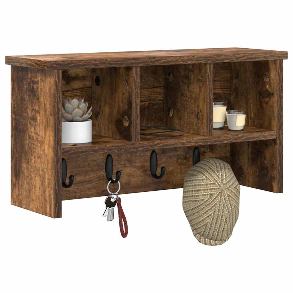 Wandmontierter Kleiderständer Räuchereiche 50 x 16 x 26 cm