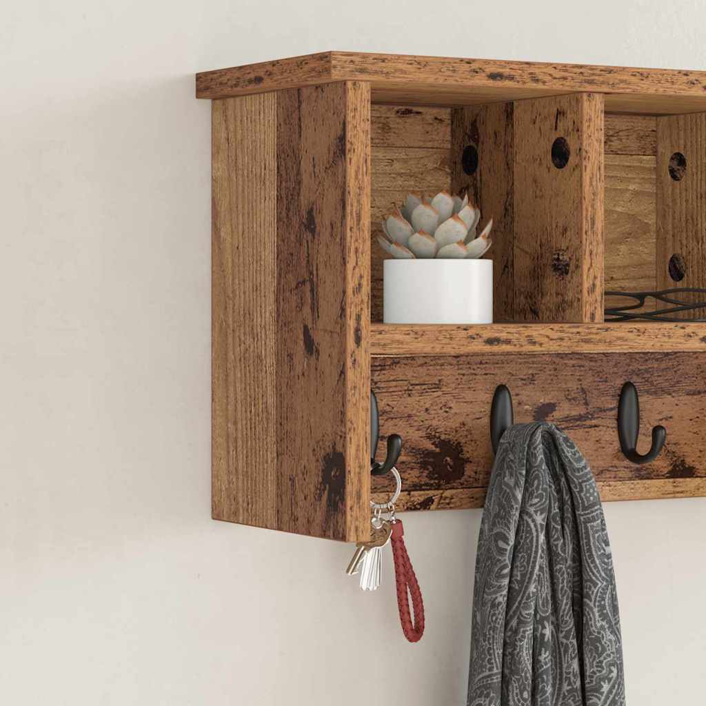 Wandmontierter nachttisch Wandhalterung Altholz 50 x 16 x 26 cm