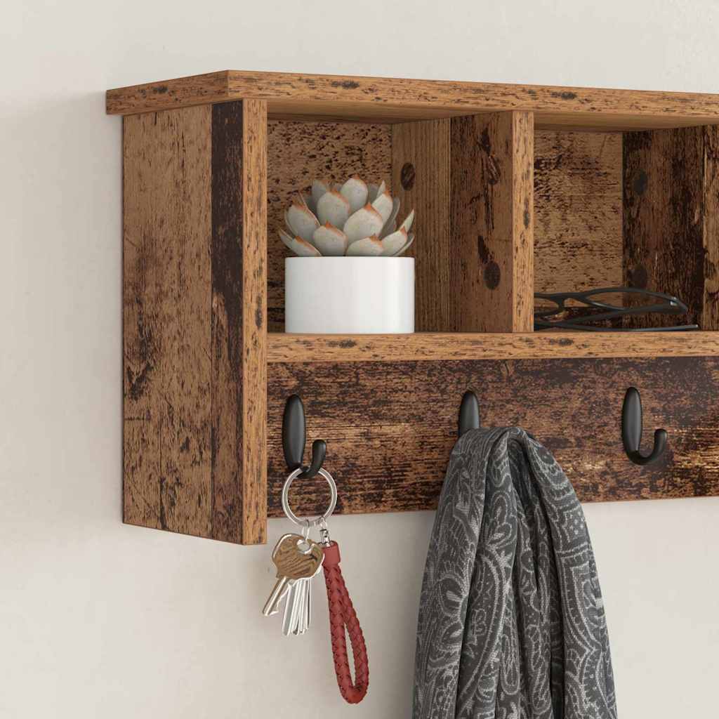 Wandmontierter nachttisch Wandhalterung Altholz 75 x 16 x 26 cm