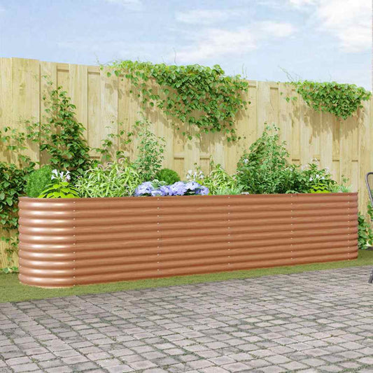 Garten-Hochbeet Braun 400 x 80 x 81 cm Stahl