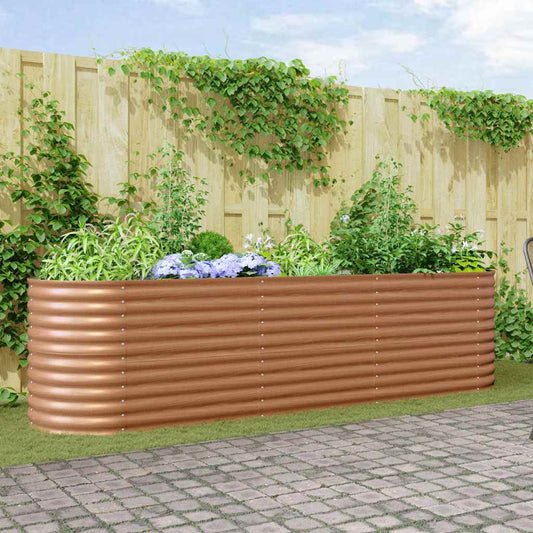 Garten-Hochbeet Braun 320 x 80 x 81 cm Stahl