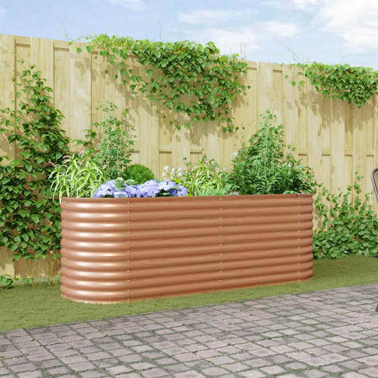 Garten-Hochbeet Braun 240 x 80 x 81 cm Stahl