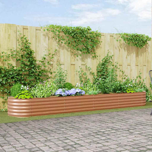 Garten-Hochbeet Braun 400 x 80 x 44 cm Stahl