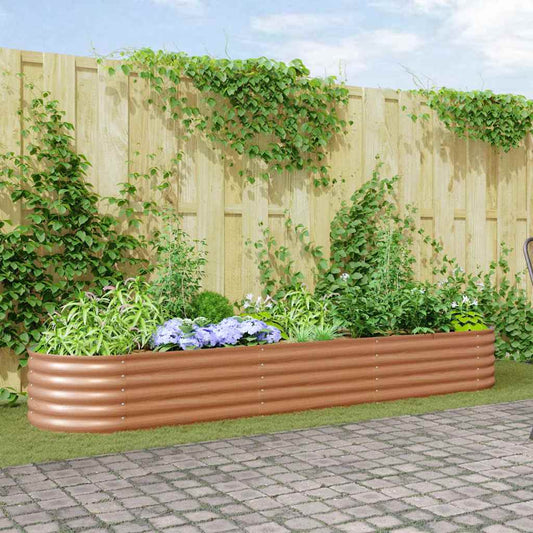 Garten-Hochbeet Braun 320 x 80 x 44 cm Stahl