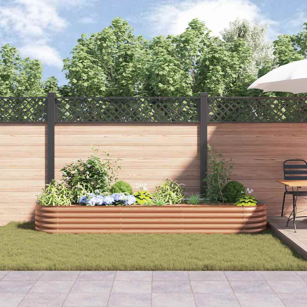 Garten-Hochbeet Braun 320 x 80 x 44 cm Stahl
