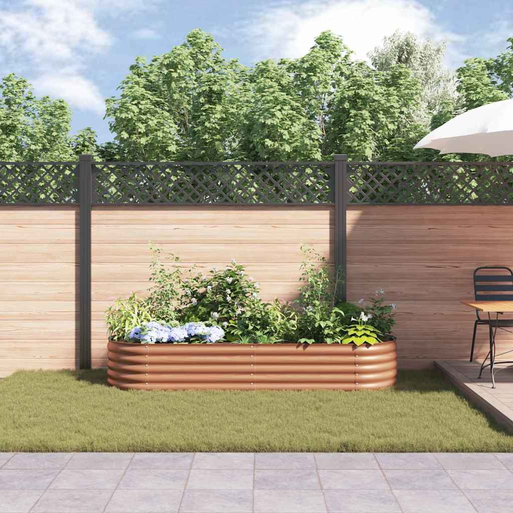 Garten-Hochbeet Braun 240 x 80 x 44 cm Stahl