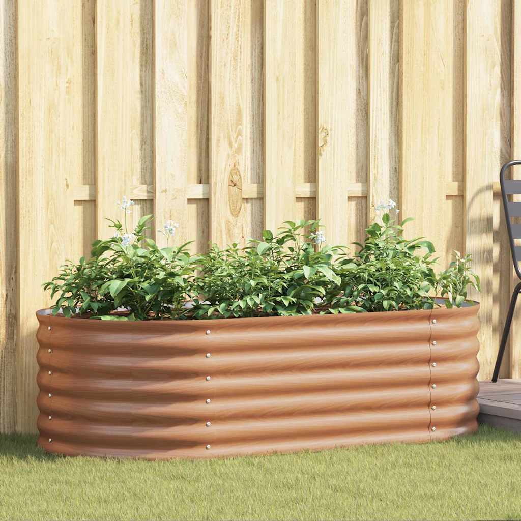 Garten-Hochbeet Braun 160 x 80 x 44 cm Stahl