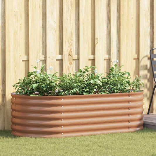 Garten-Hochbeet Braun 160 x 80 x 44 cm Stahl