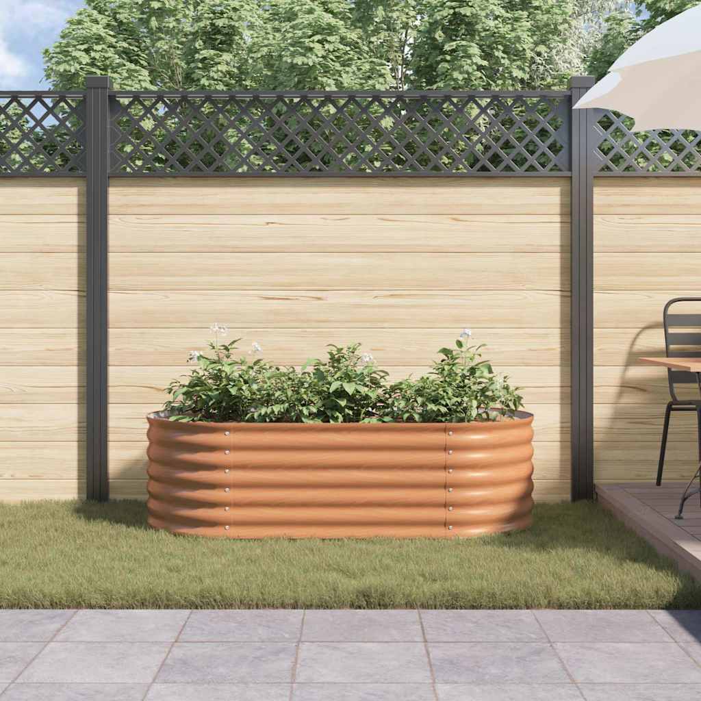 Garten-Hochbeet Braun 160 x 80 x 44 cm Stahl