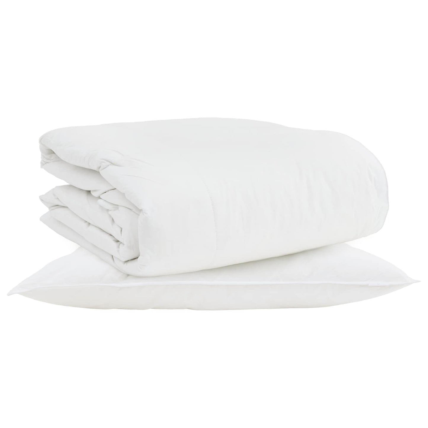 2-in-1 Bettdecke mit Kissen 2 stk. Weiß Down Feather
