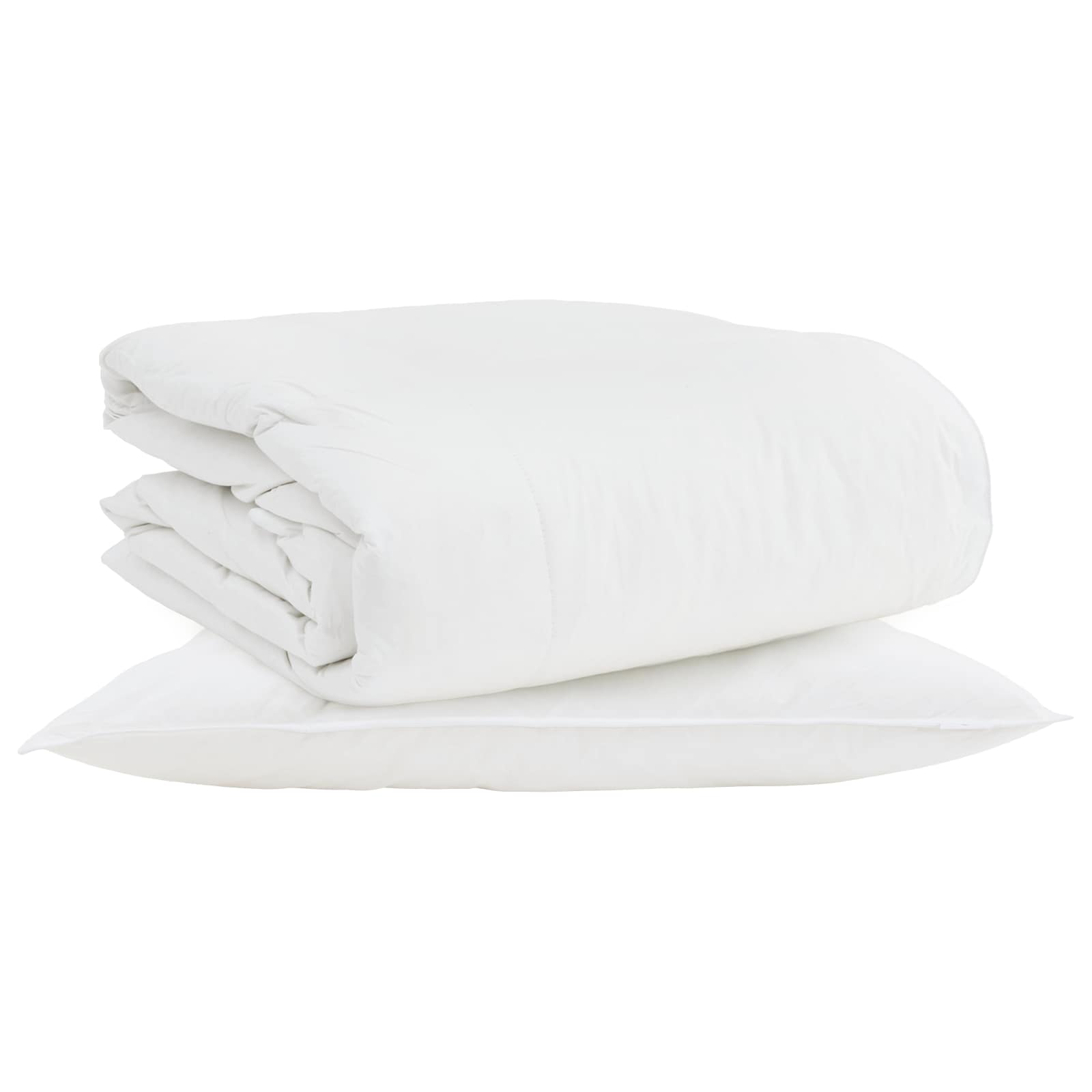 2-in-1 Bettdecke mit Kissen 2 stk. Weiß Down Feather