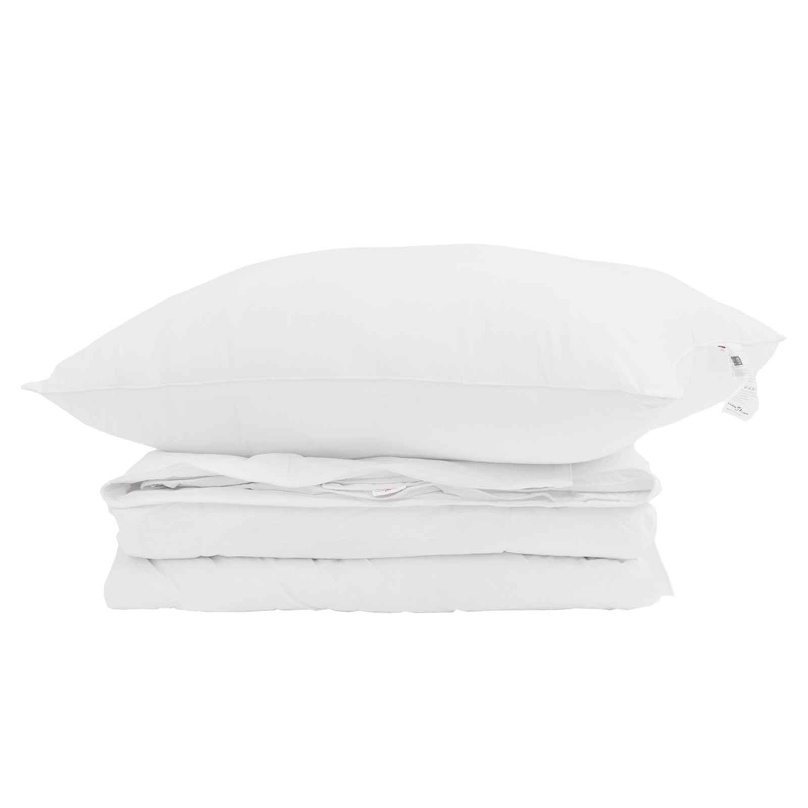 2-in-1 Bettdecke mit Kissen 2 stk. Weiß Down Feather