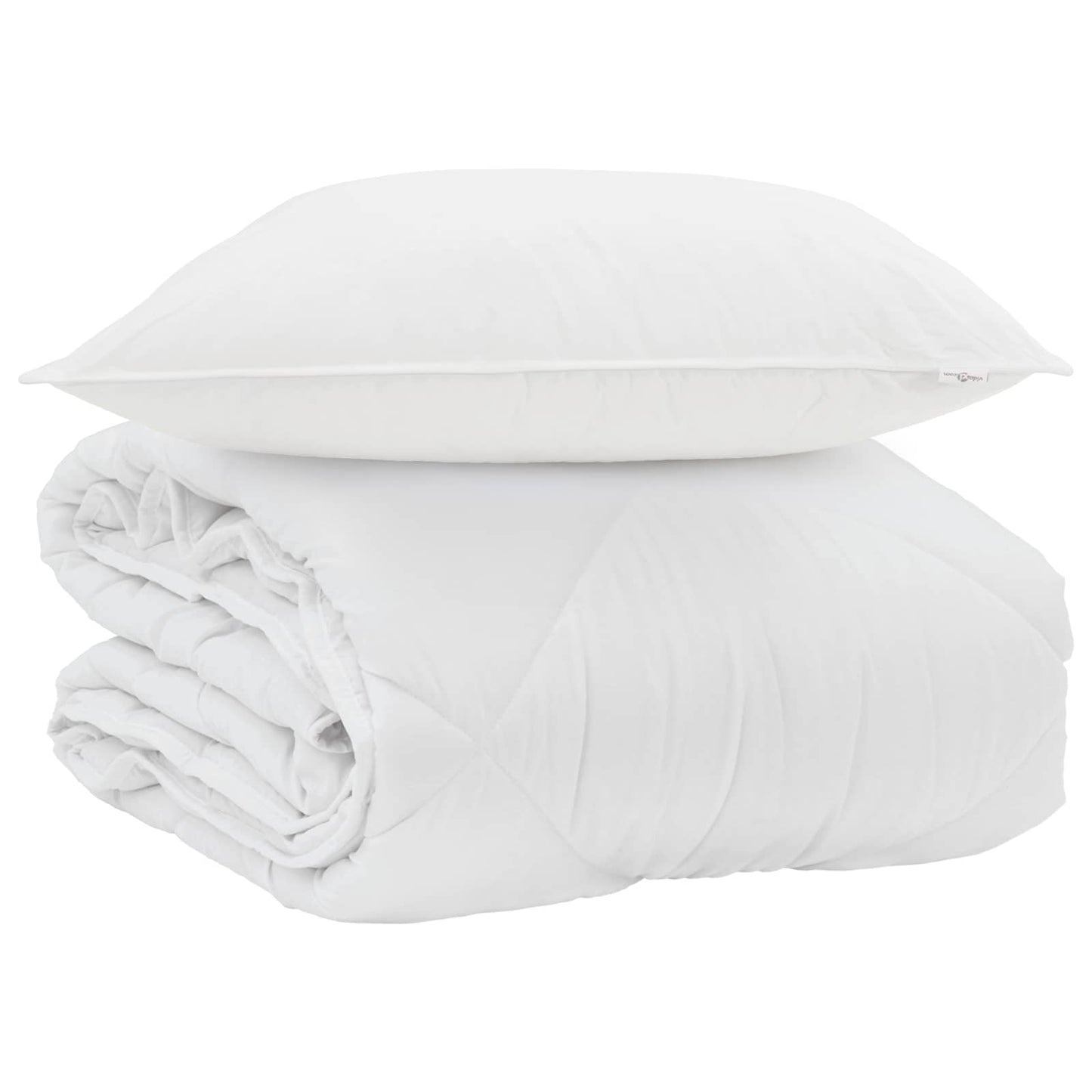 Sommerdecke mit Kissen 2 stk. Weiß Mikrofaser