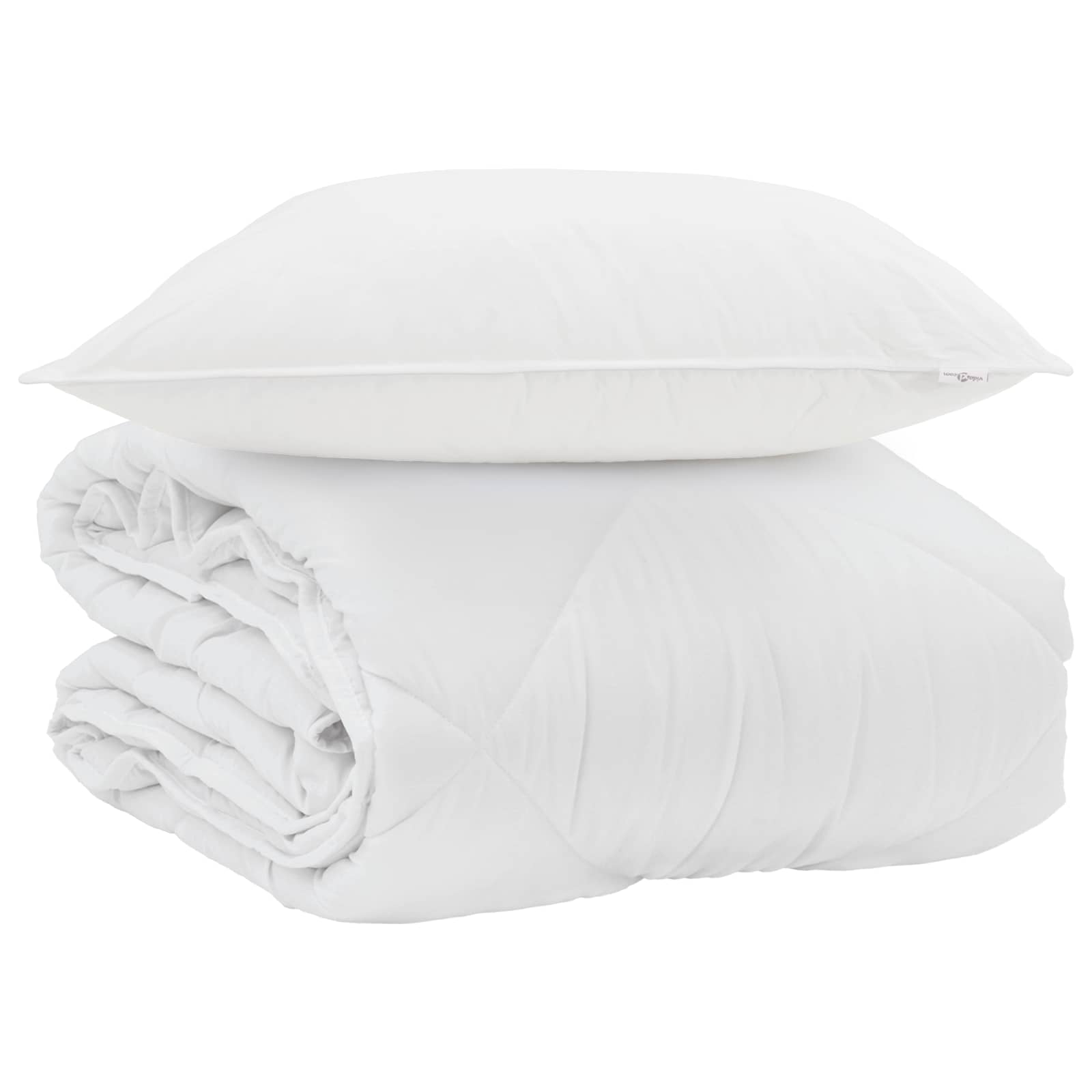 Sommerdecke mit Kissen 2 stk. Weiß Mikrofaser