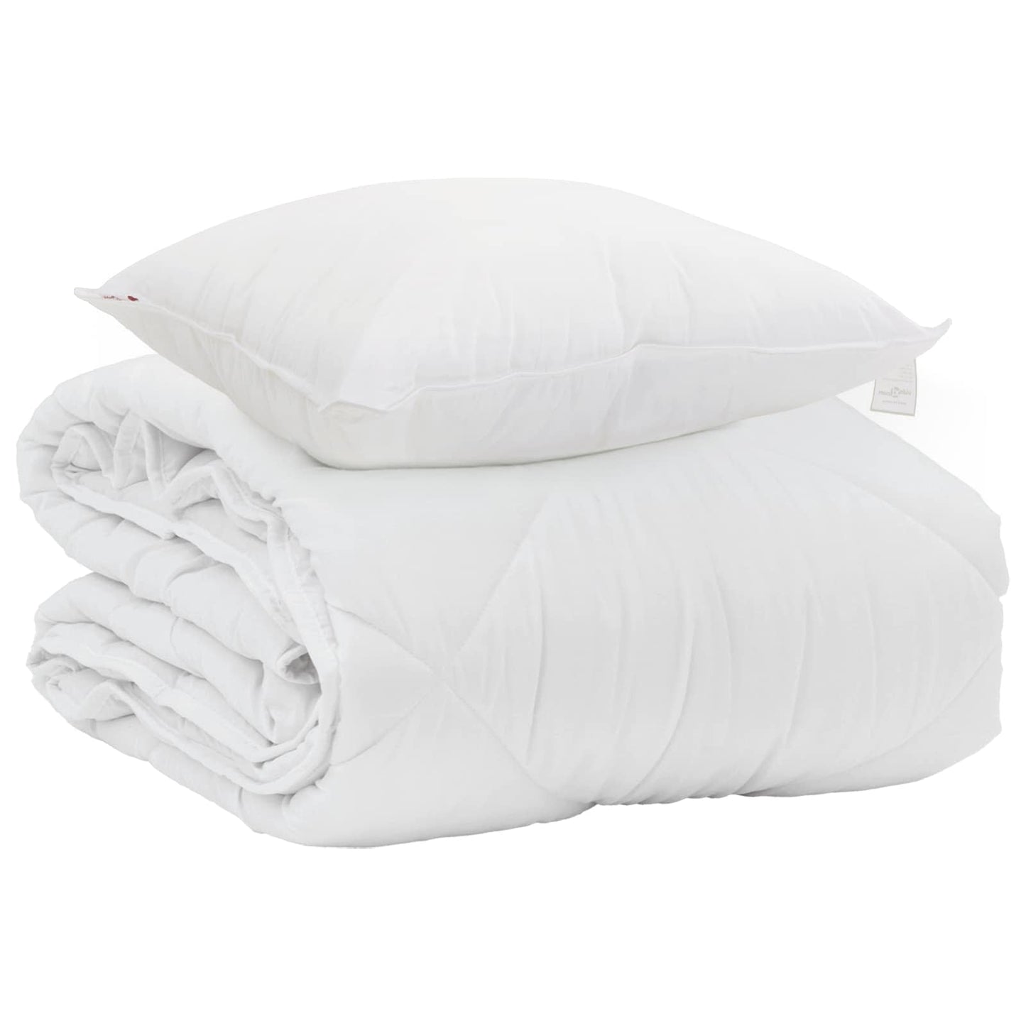 Sommerdecke mit Kissen 2 stk. Weiß Mikrofaser