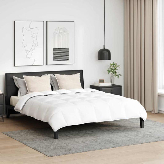 Bettdecken Set mit Kissen 3 pcs Weiß Mikrofaser und Baumwolle