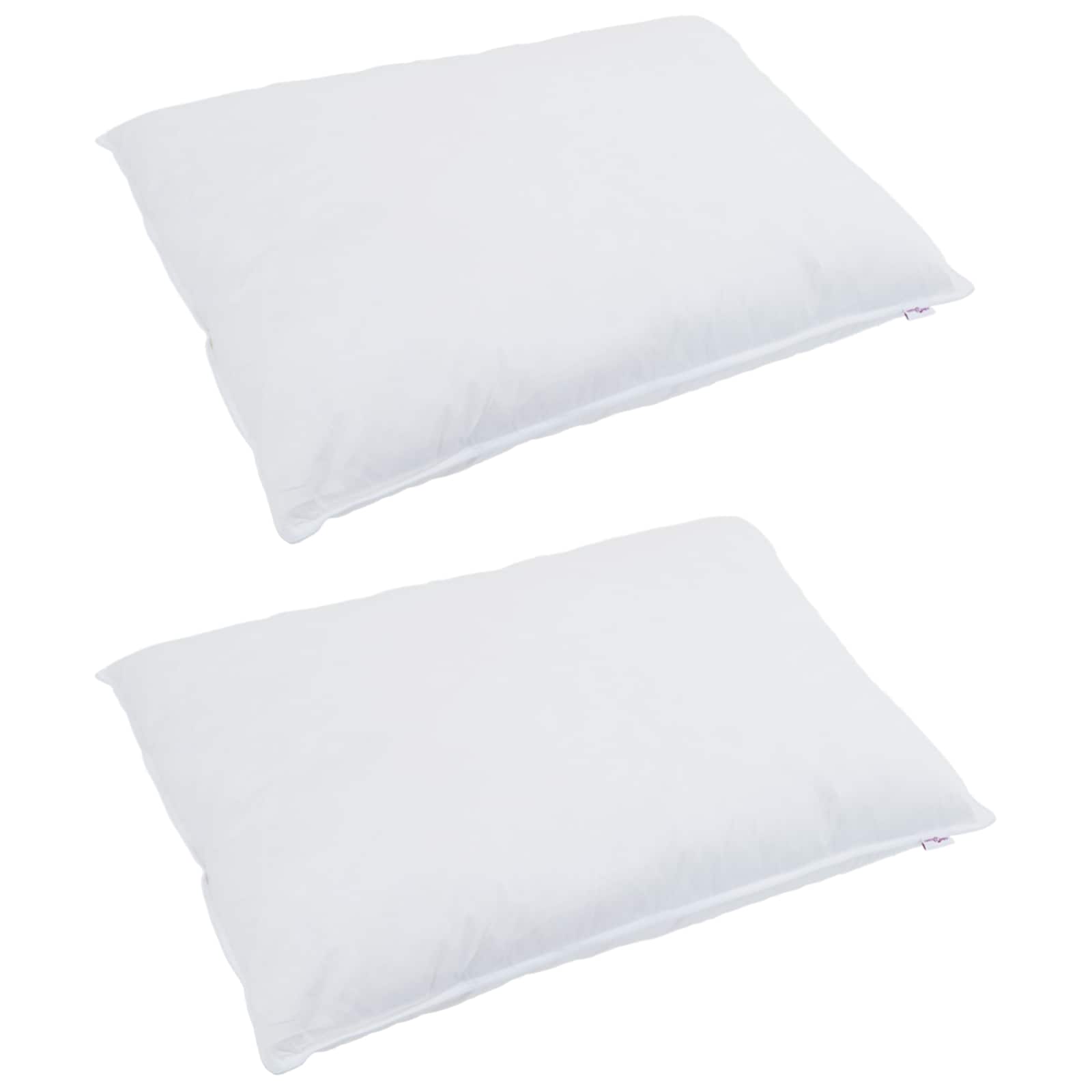 Bettdecken Set mit Kissen 3 pcs Weiß Mikrofaser und Baumwolle