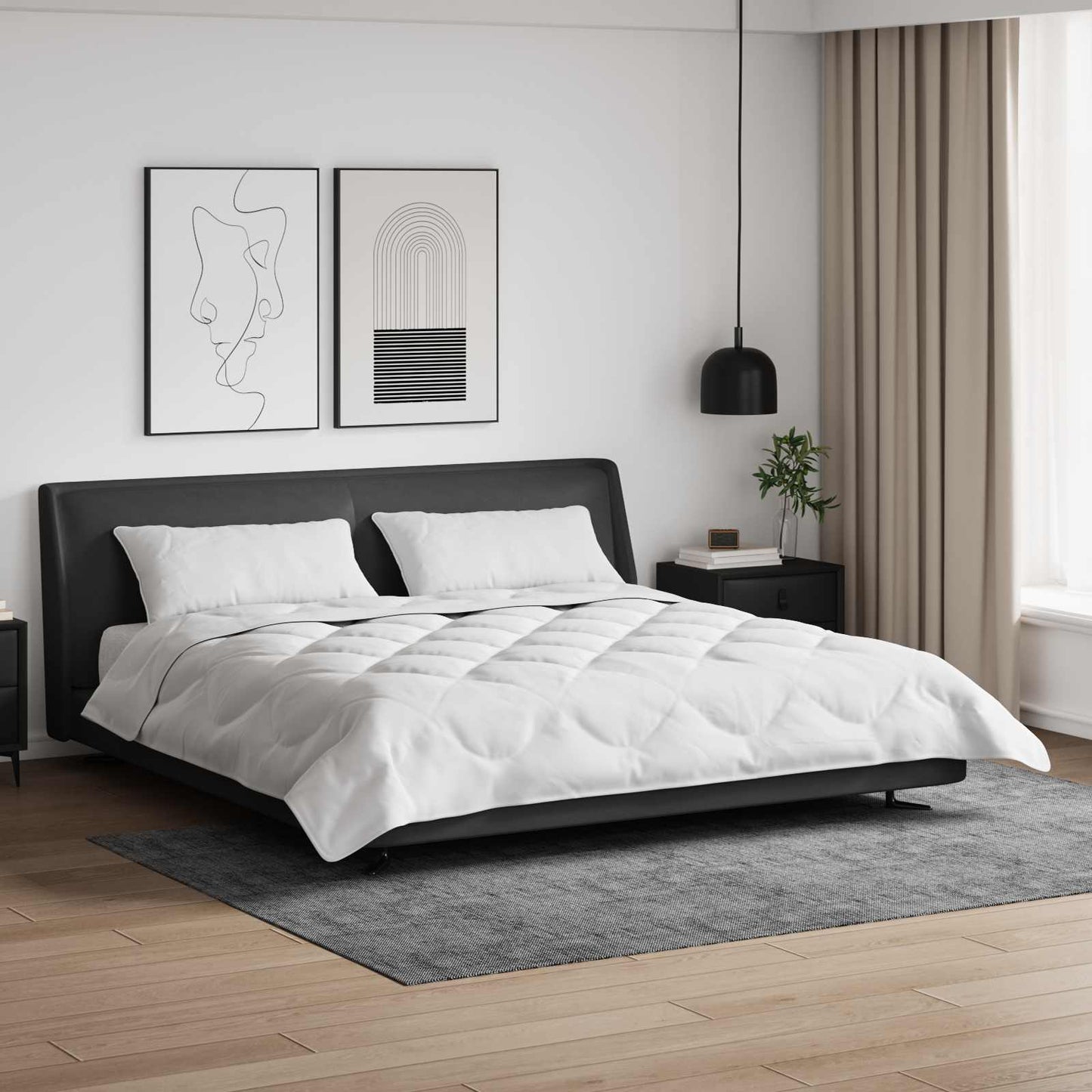 Sommerdecke mit Kissen 3 pcs Weiß Mikrofaser