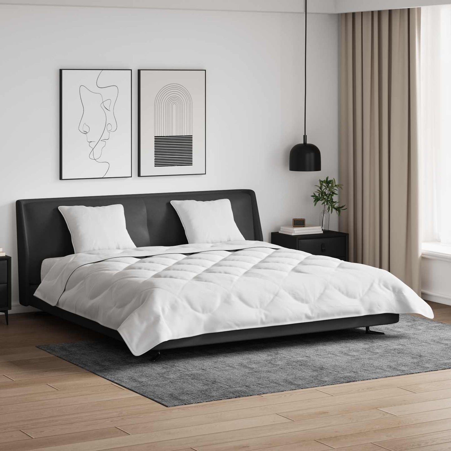 Sommerdecke mit Kissen 3 pcs Weiß Mikrofaser