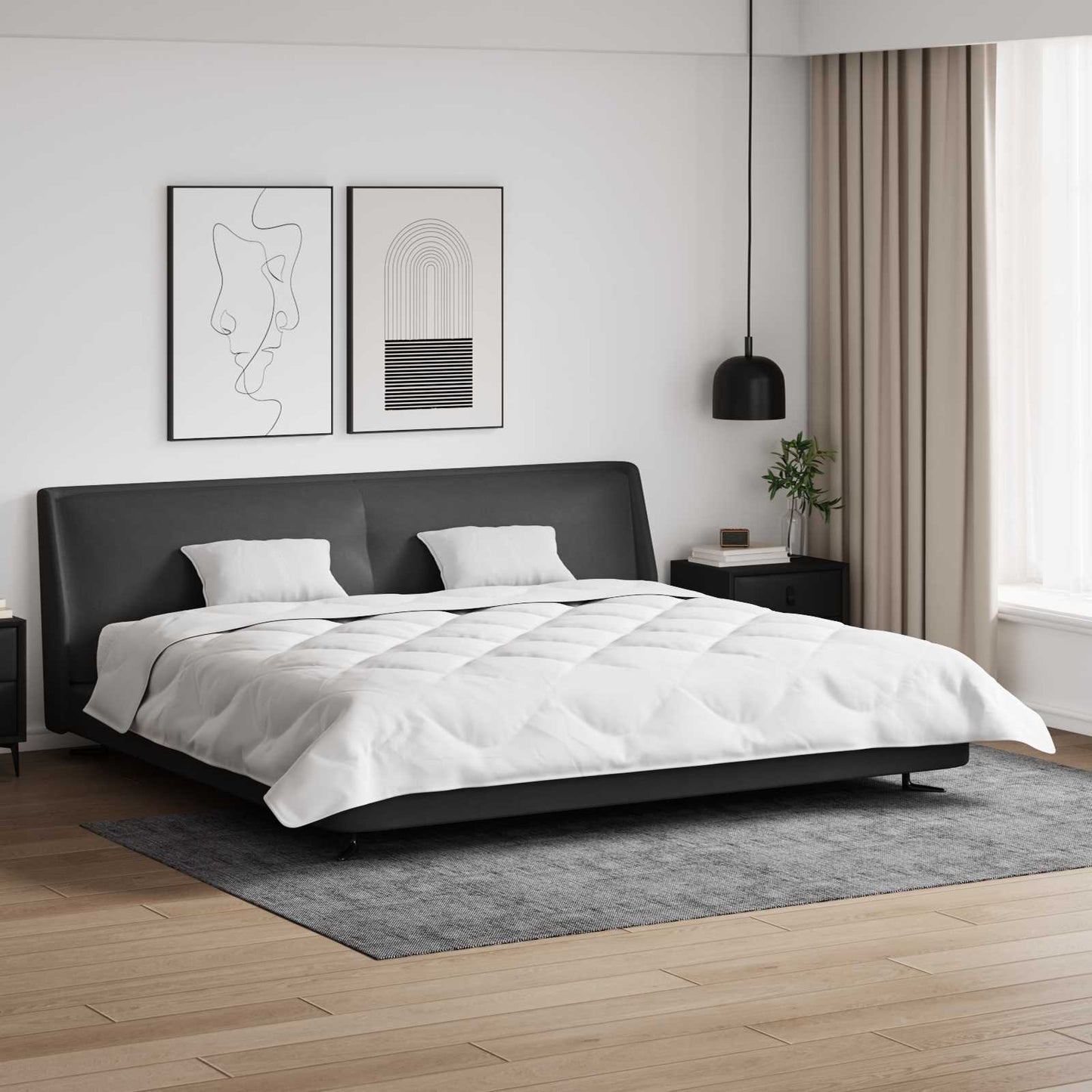 Winterbettdecke mit Kissen 3 stk. Weiß Mikrofaser