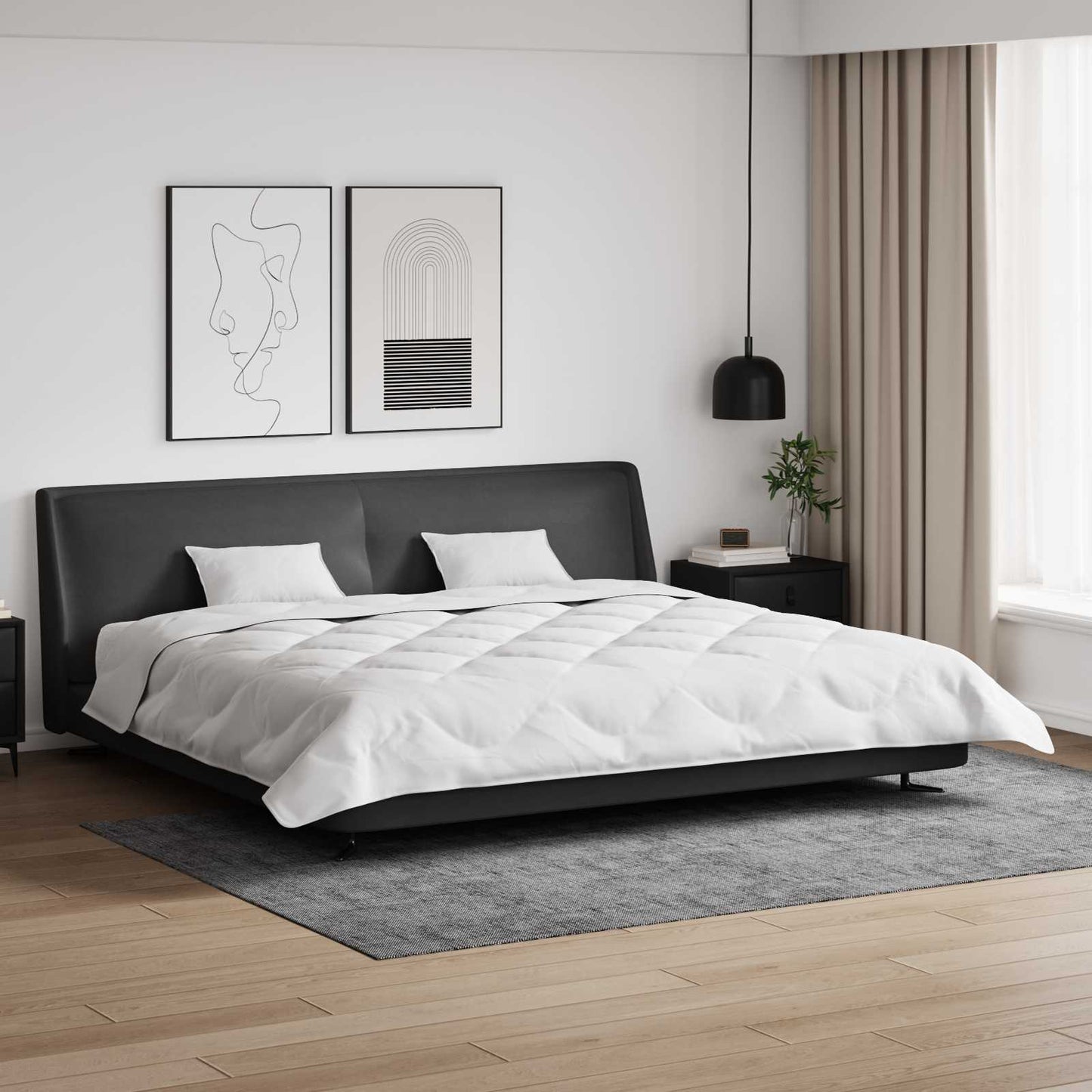 Winterbettdecke mit Kissen 3 stk. Weiß Mikrofaser
