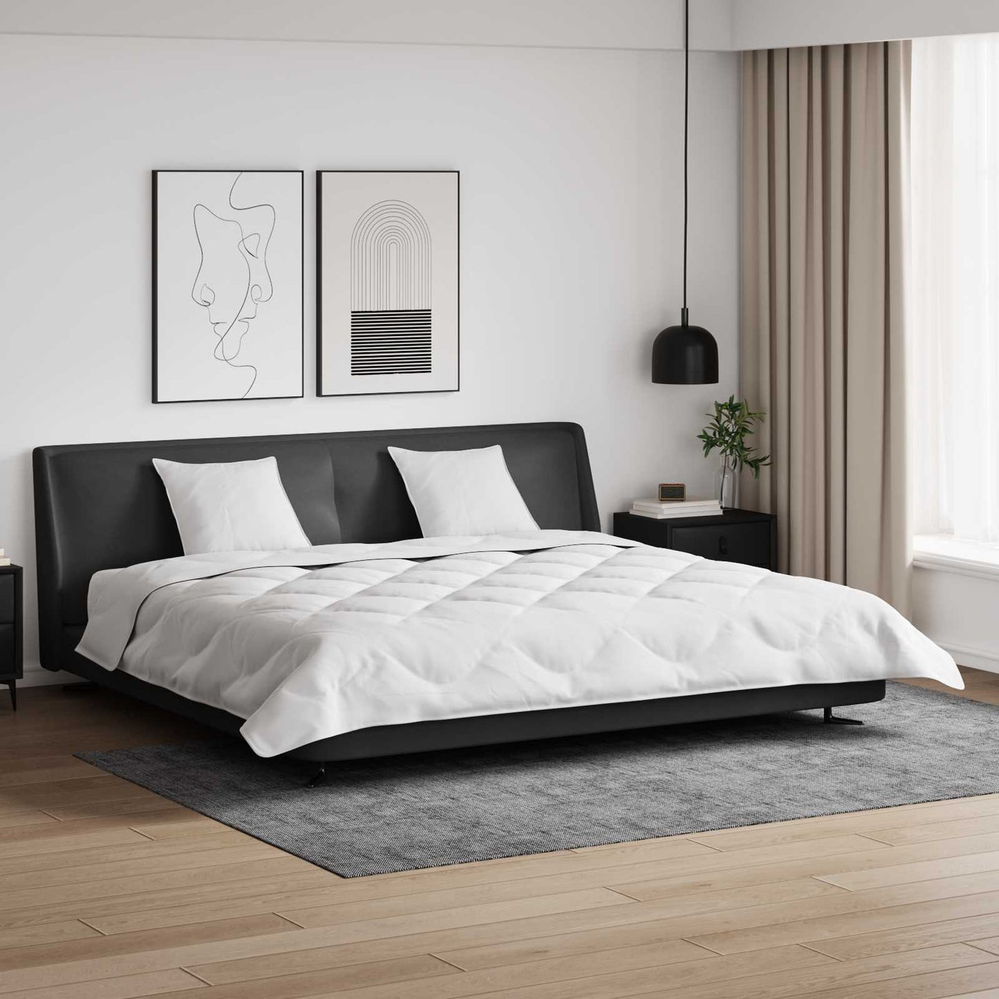 Winterbettdecke mit Kissen 3 stk. Weiß Mikrofaser