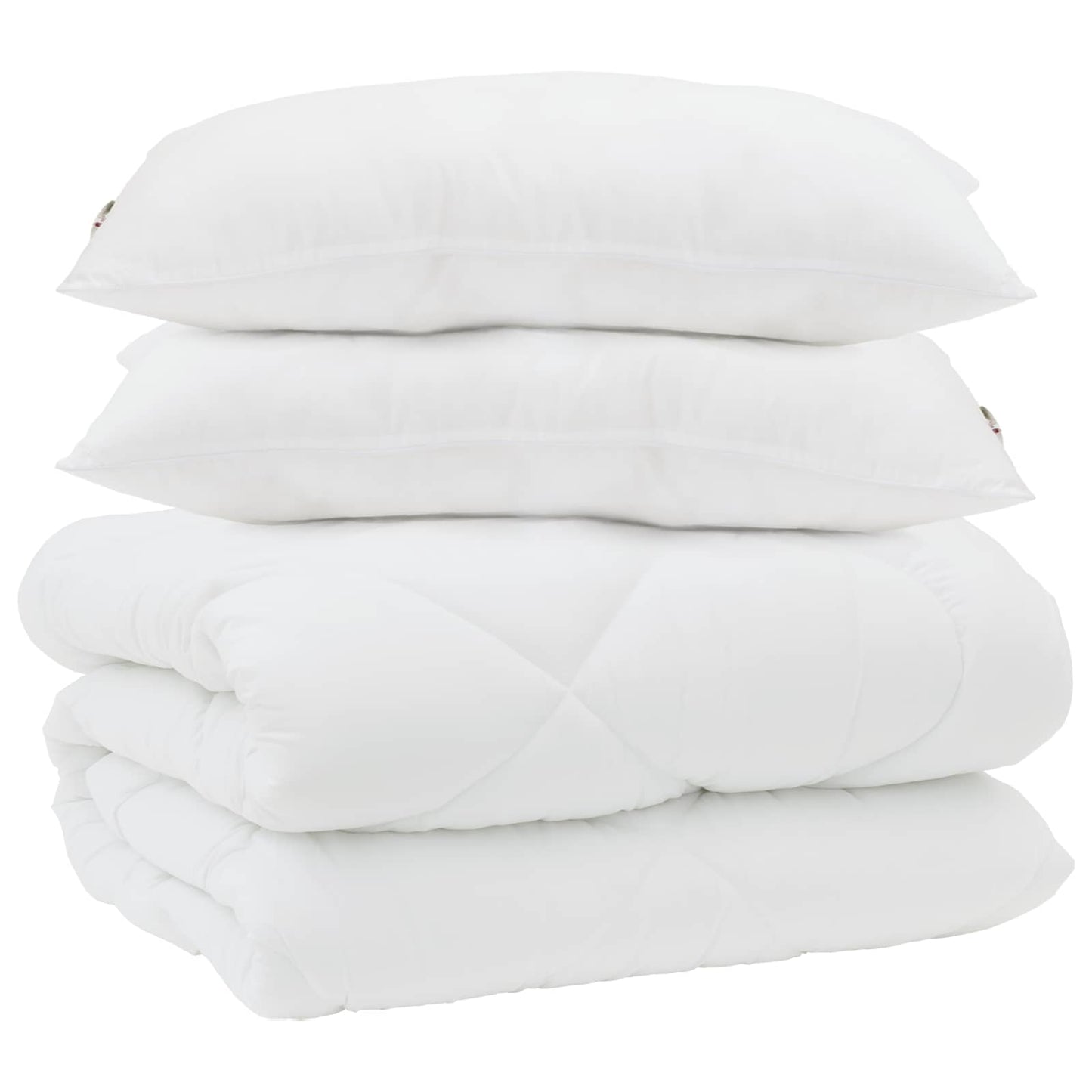 Decke mit Kissen 3 pcs Weiß Mikrofaser und Daunenfedern