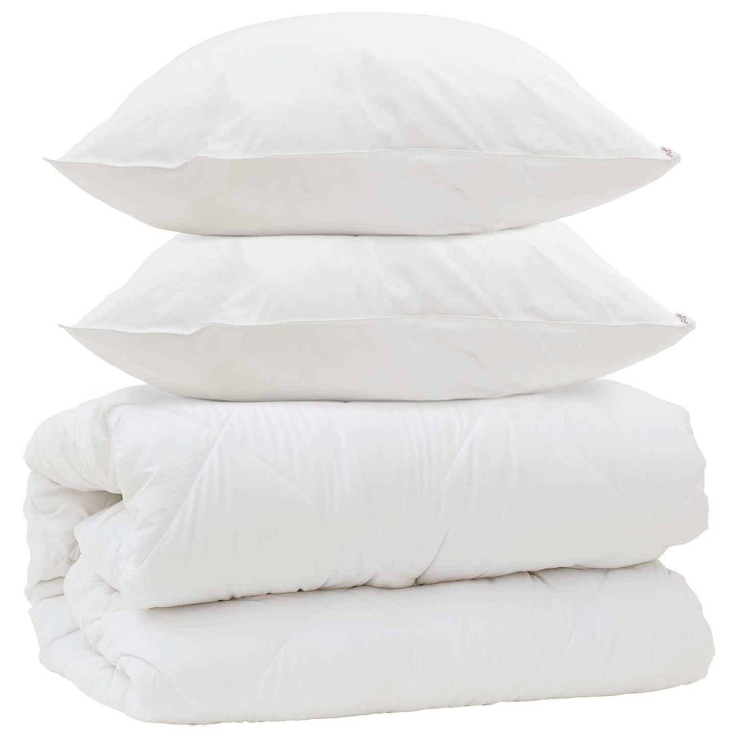 Decke mit Kissen mit Kissen 3 pcs Weiß Mikrofaser