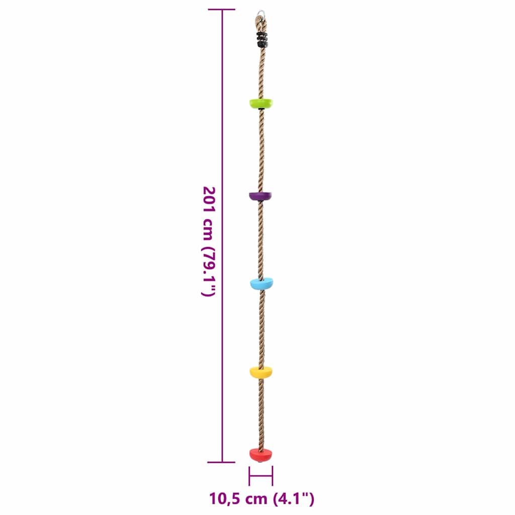 Kletterseil Mehrfarbig 10,5 x 10,5 x 201 cm Polyester