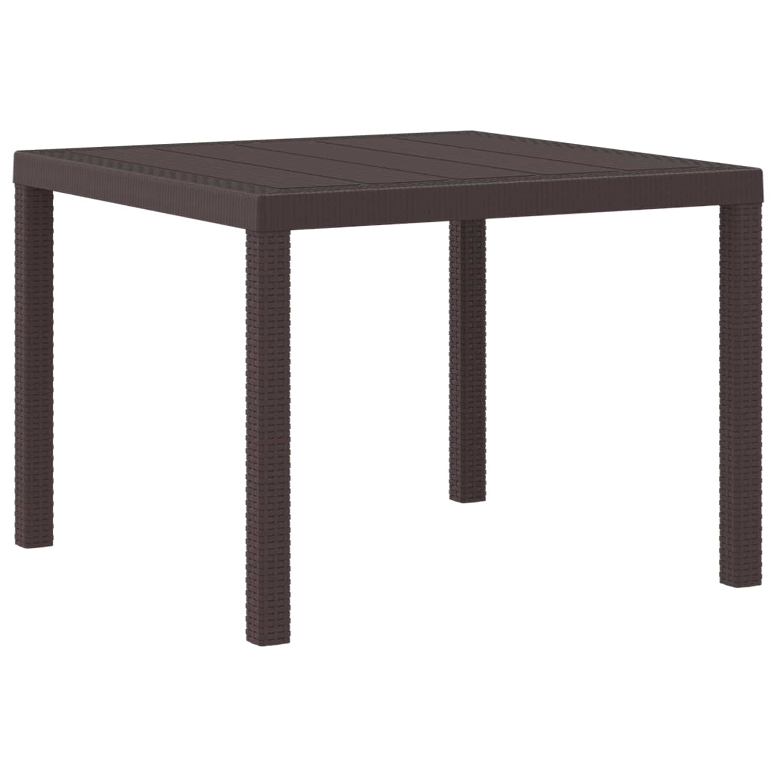 Gartentisch Braun 100 x 100 x 73 cm Poly-Rattan