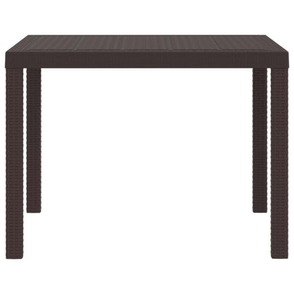 Gartentisch Braun 100 x 100 x 73 cm Poly-Rattan
