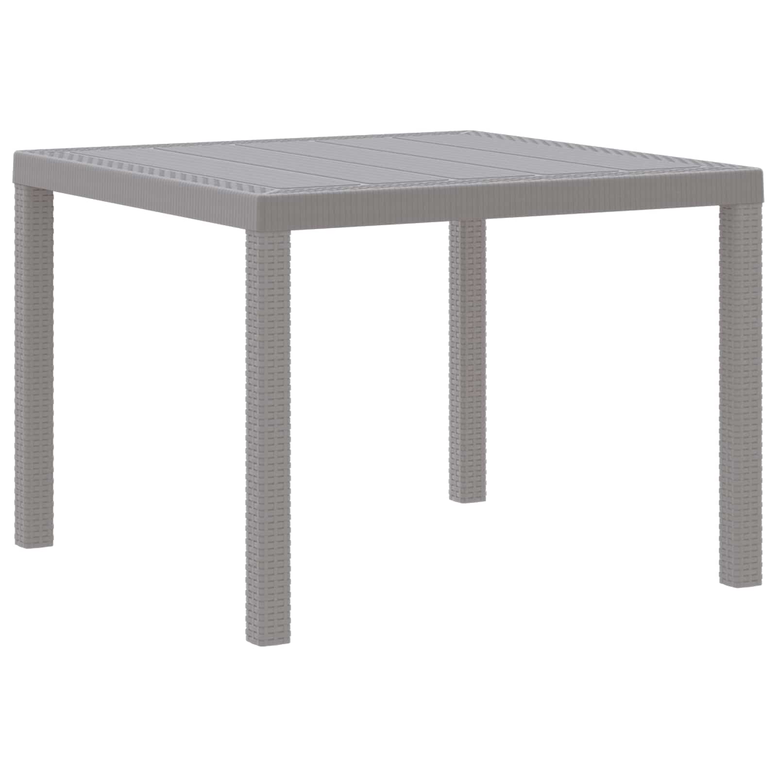 Gartentisch Hellgrau 100 x 100 x 73 cm Poly-Rattan