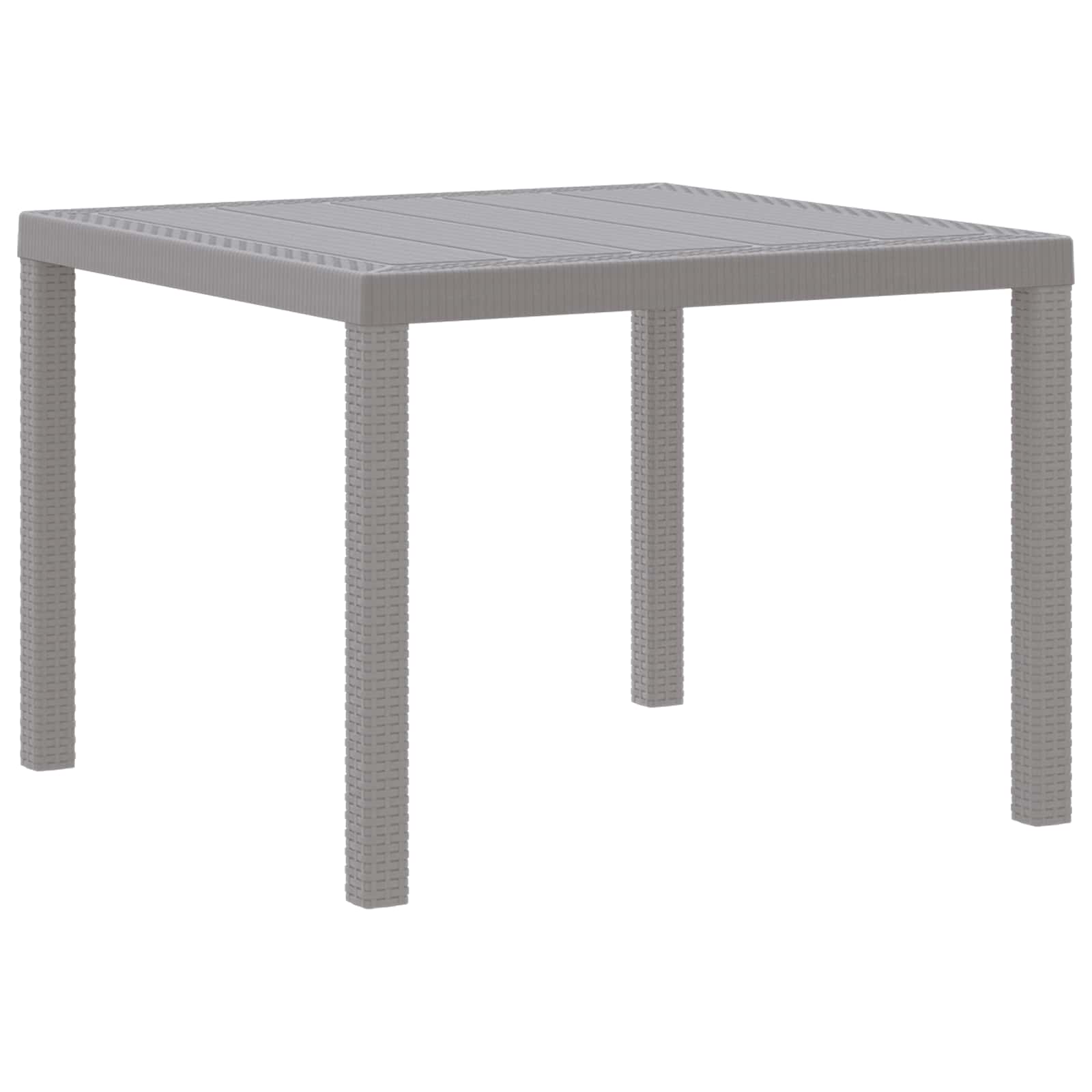 Gartentisch Hellgrau 100 x 100 x 73 cm Poly-Rattan