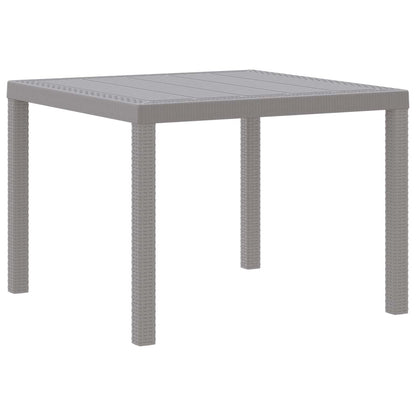 Gartentisch Hellgrau 100 x 100 x 73 cm Poly-Rattan