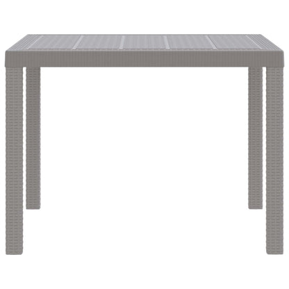 Gartentisch Hellgrau 100 x 100 x 73 cm Poly-Rattan