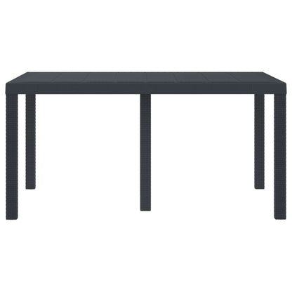 Wetterfester Gartentisch Anthrazit 150 x 100 x 73 cm