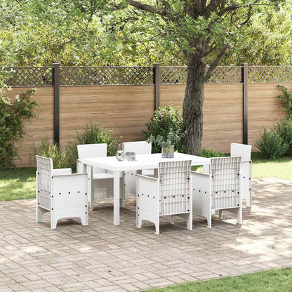Gartentisch Weiß 150 x 100 x 73 cm Poly-Rattan