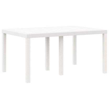Gartentisch Weiß 150 x 100 x 73 cm Poly-Rattan