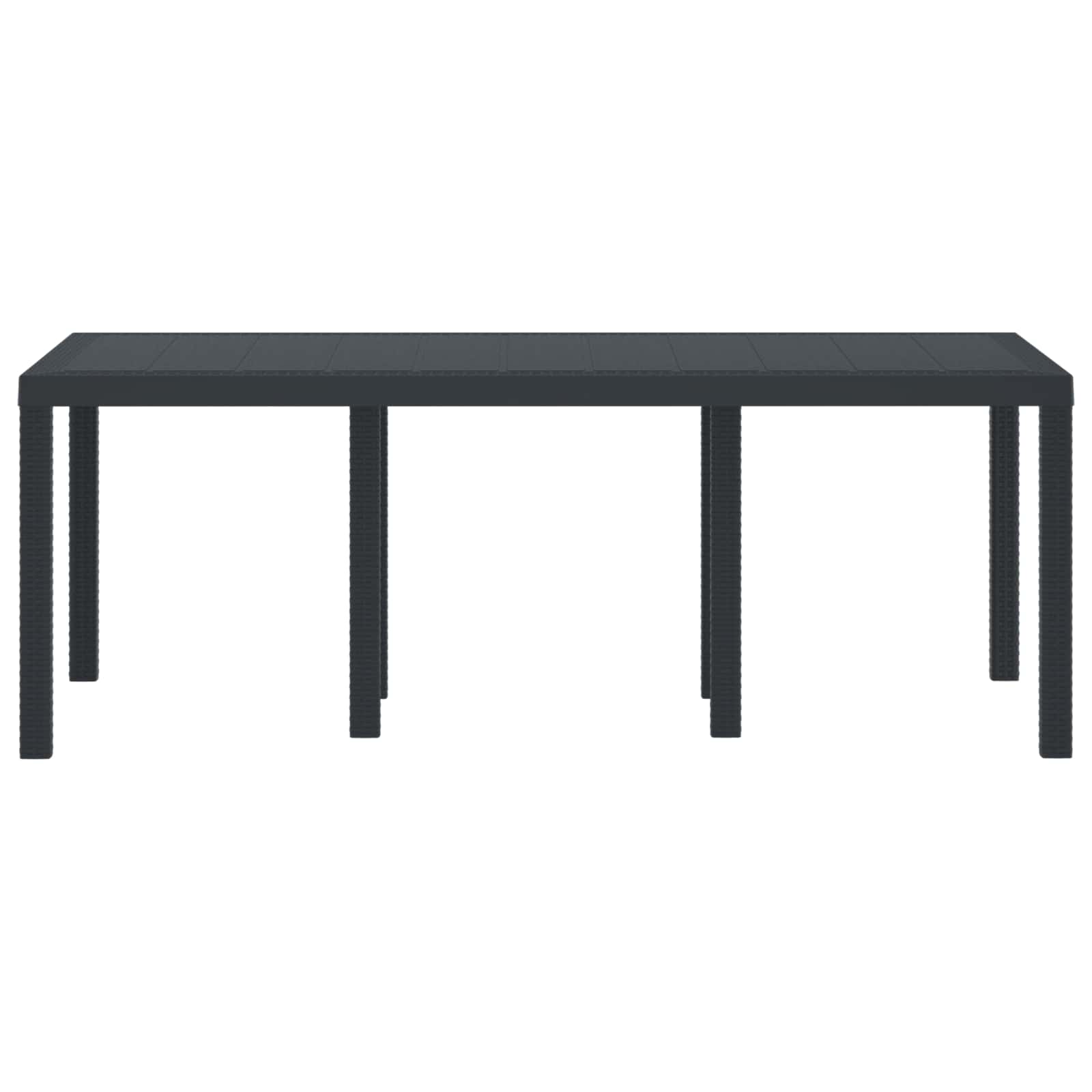 Wetterfester Gartentisch Anthrazit 200 x 100 x 73 cm