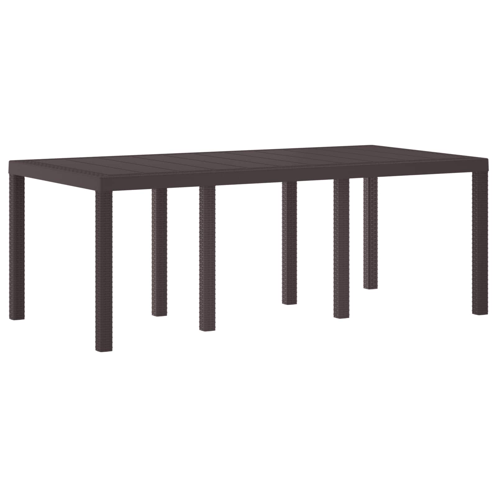 Gartentisch Braun 200 x 100 x 73 cm Poly-Rattan